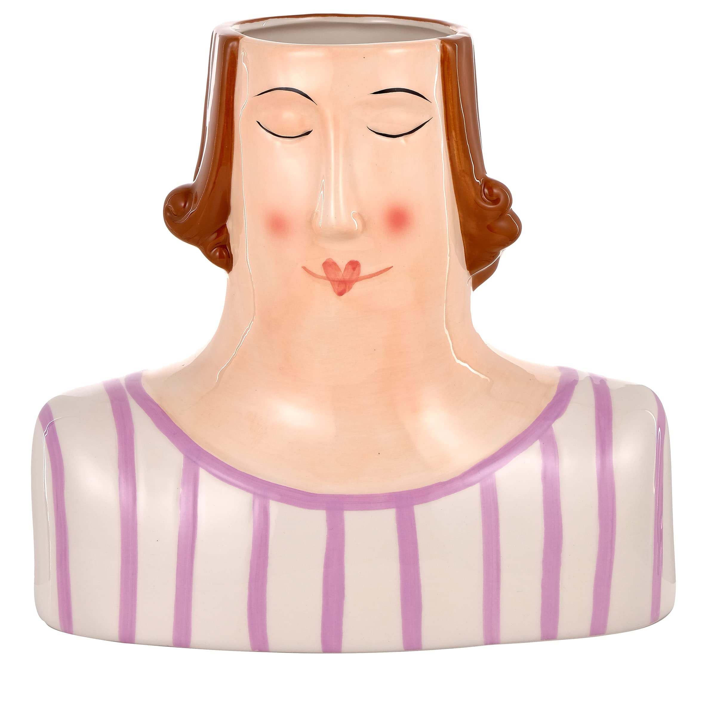 Baroni Home Boy vaso testa ceramica 12 cm dipinto a mano