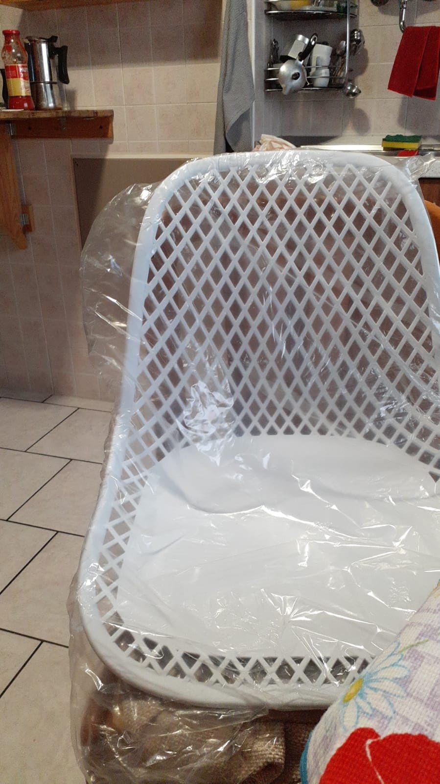 Baroni Home Sedia Moderna Bianca Gambe Legno 4 Pezzi