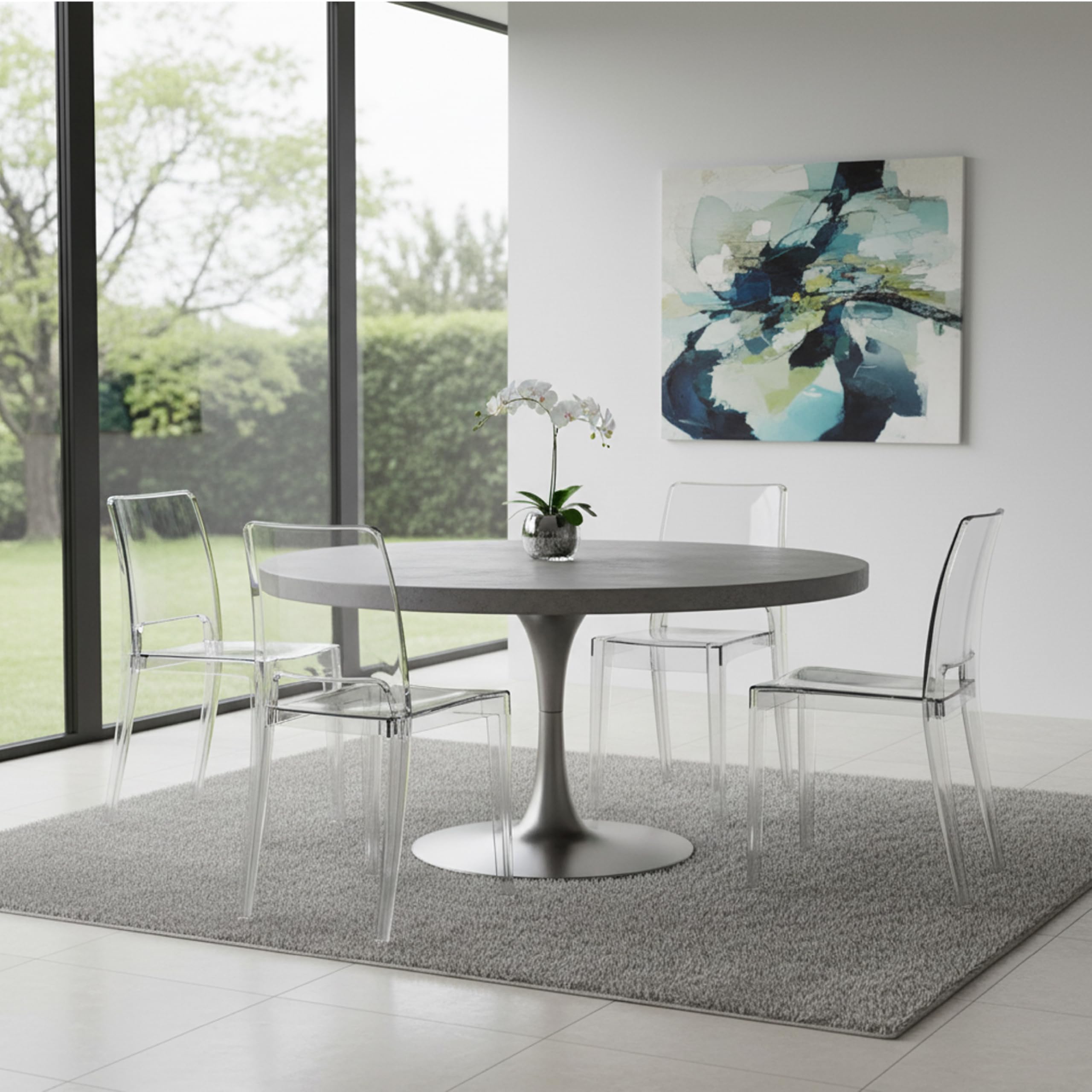 Baroni Home Set 4 Sedie Trasparenti Impilabili Trasparente