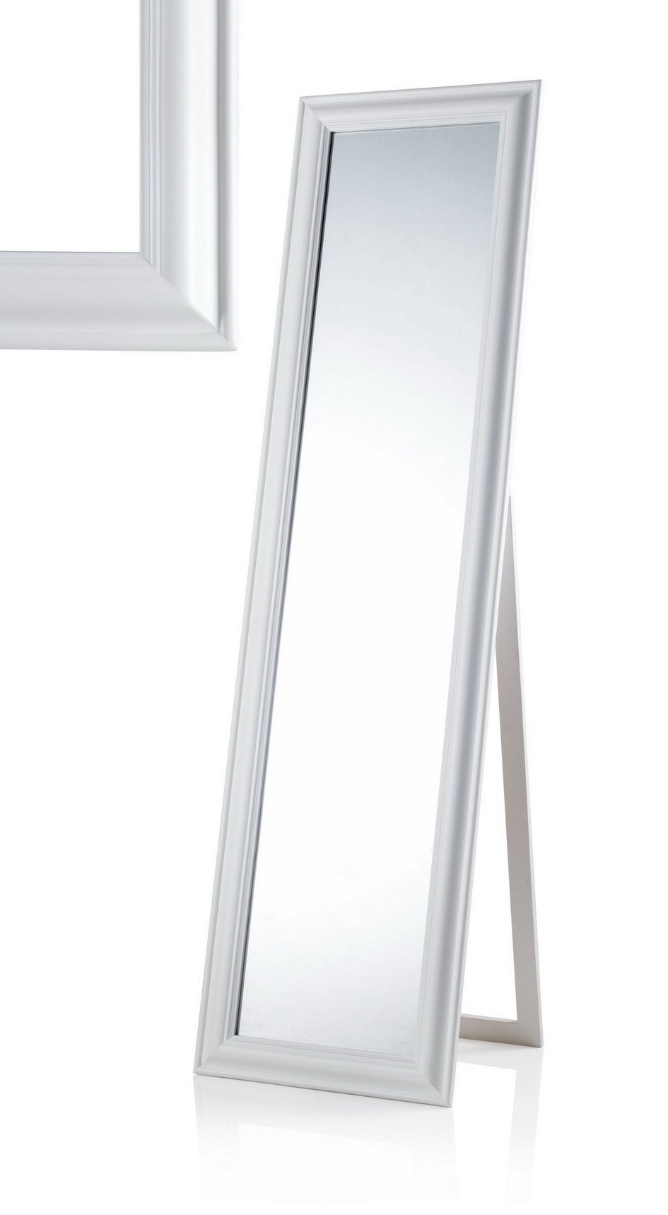 Baroni Home Specchio da Terra Bianco 43x163 cm Inclinabile