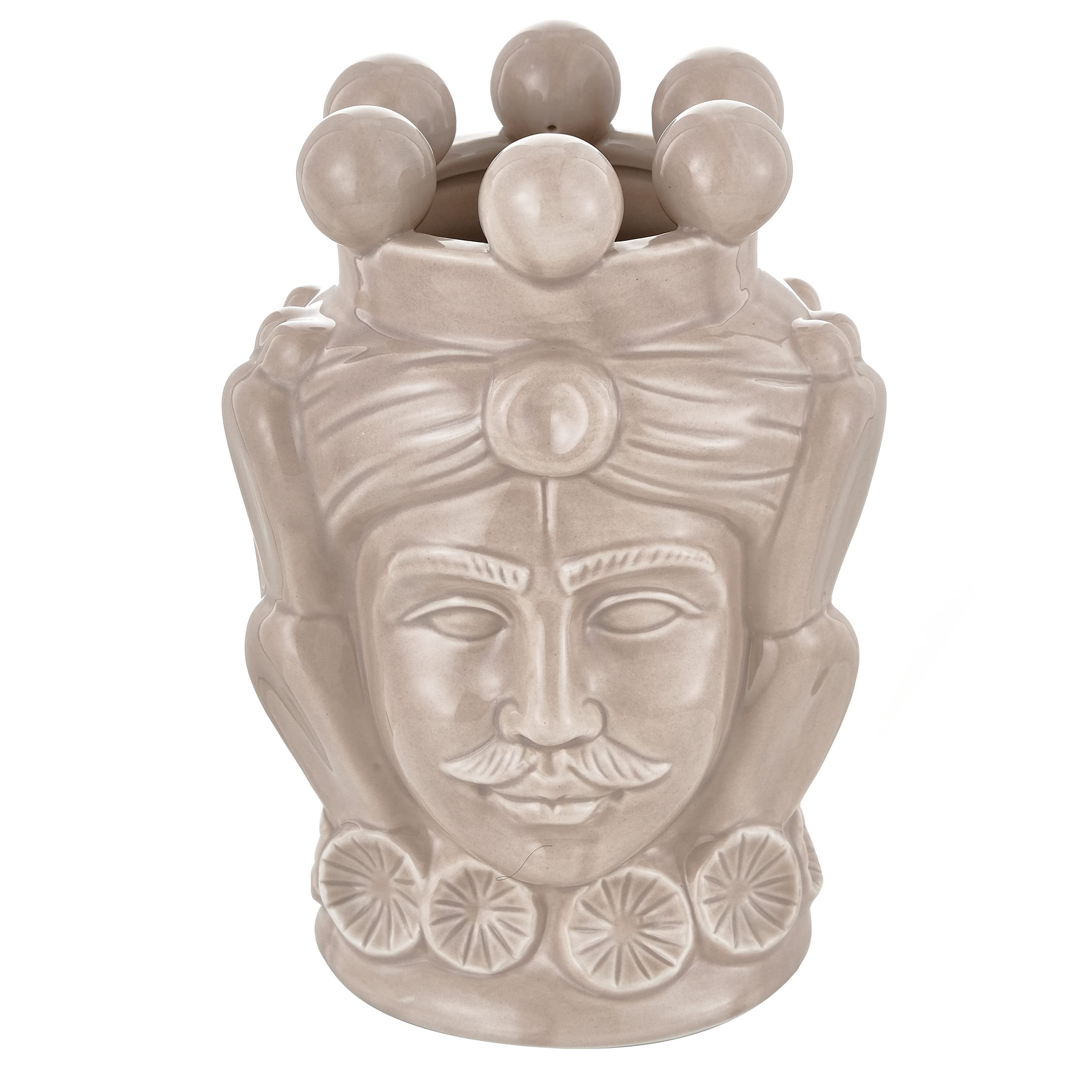 Baroni Home Regina Turchese Testa di Moro Vaso 20,5 cm