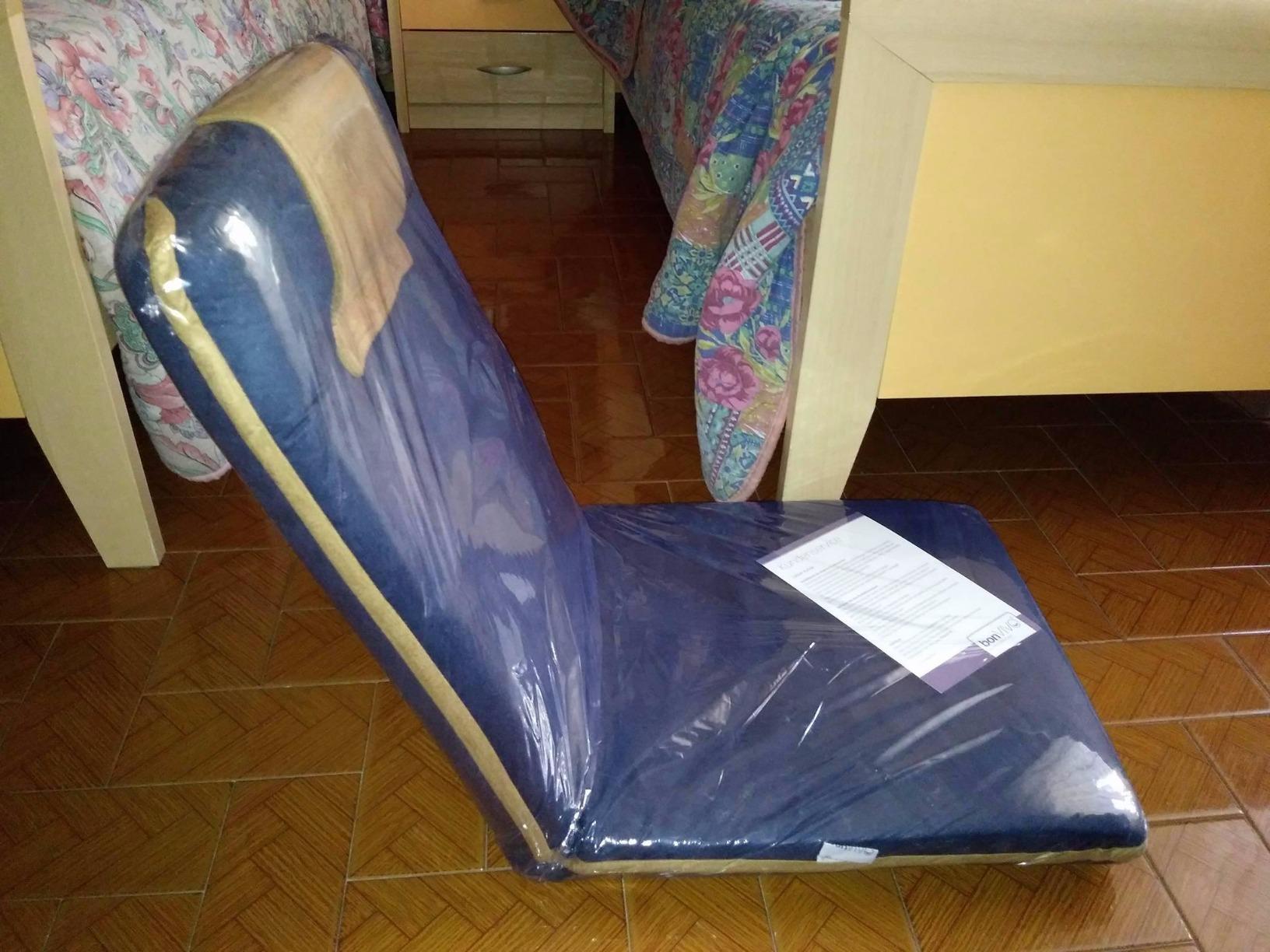 bonVIVO poltrona da terra regolabile imbottita blu lettura