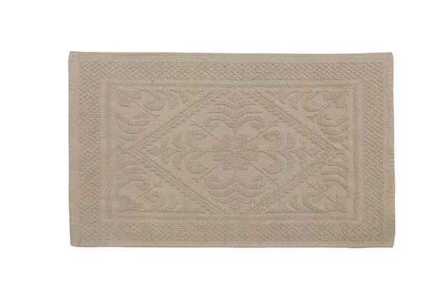 Baroni Home tappeto bagno cotone 50x80 tortora assorbente