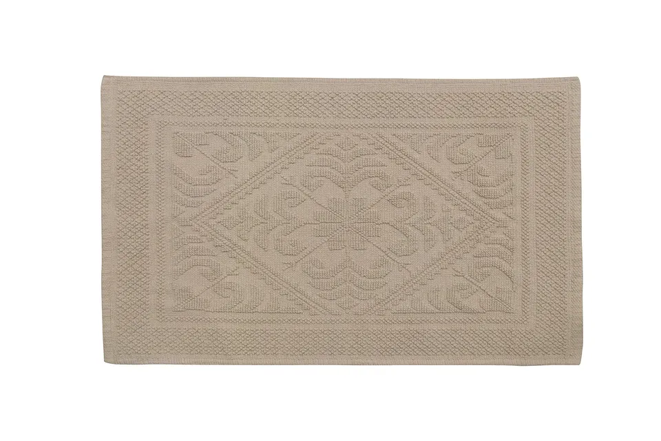 Baroni Home tappeto bagno cotone 50x80 tortora assorbente