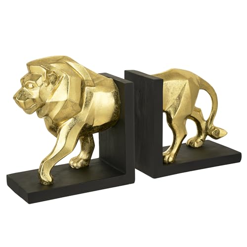 Baroni Home Statuetta Leopardo Oro in Resina 24x5x7 cm Moderna