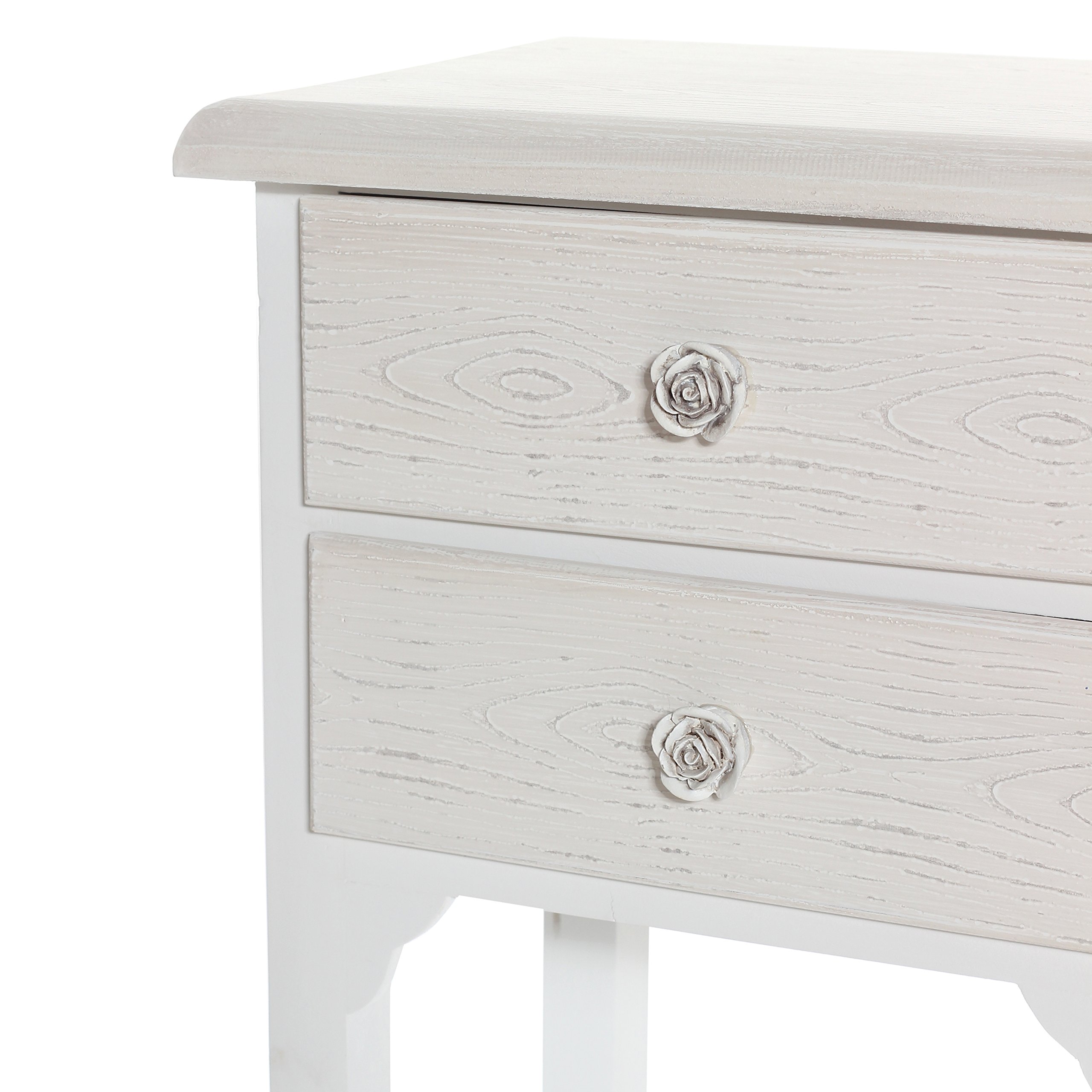 Baroni Home Montemaggi comodino 2 cassetti bianco 37x26x70