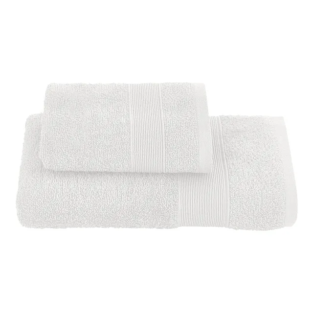 Baroni Home Set 2 Asciugamani Cotone Bianco 55x100 cm