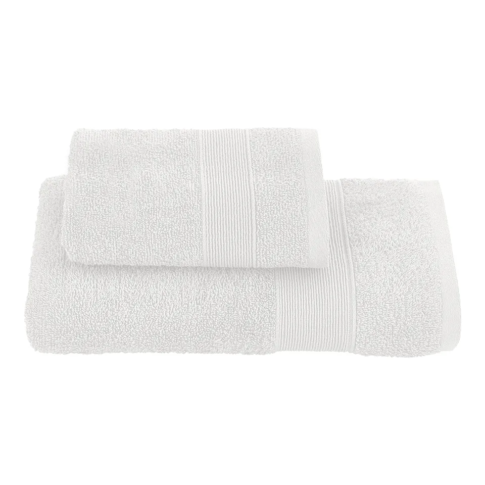 Baroni Home Set 2 Asciugamani Cotone Bianco 55x100 cm