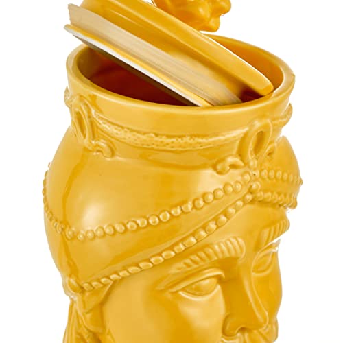 Baroni Home Re Giallo testa di moro barattolo 25 cm ermetico