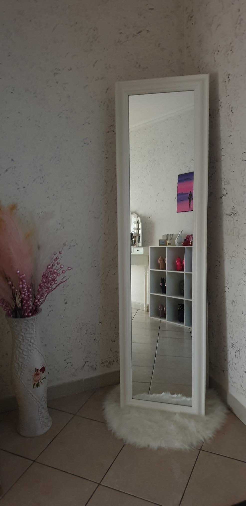 Baroni Home Specchio da Terra Bianco 43x163 cm Inclinabile