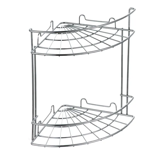 Baroni Home mensola doccia angolare acciaio 2 piani 18x18 cm