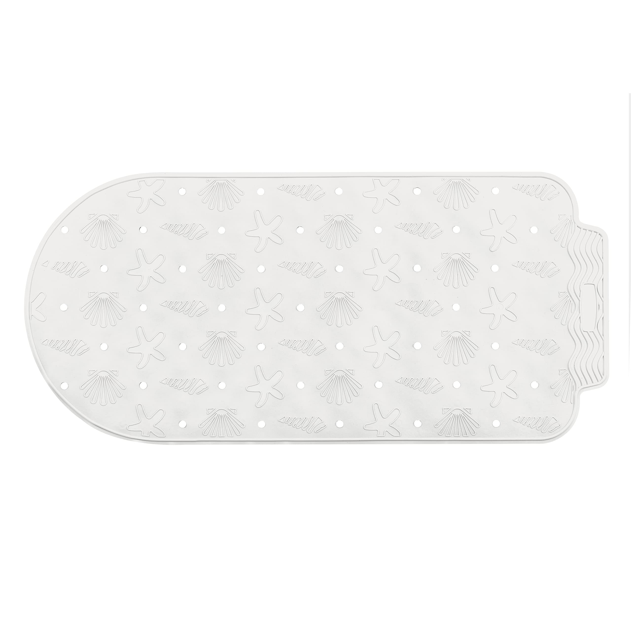 Baroni Home tappetino vasca antiscivolo bianco ovale 37x77 cm