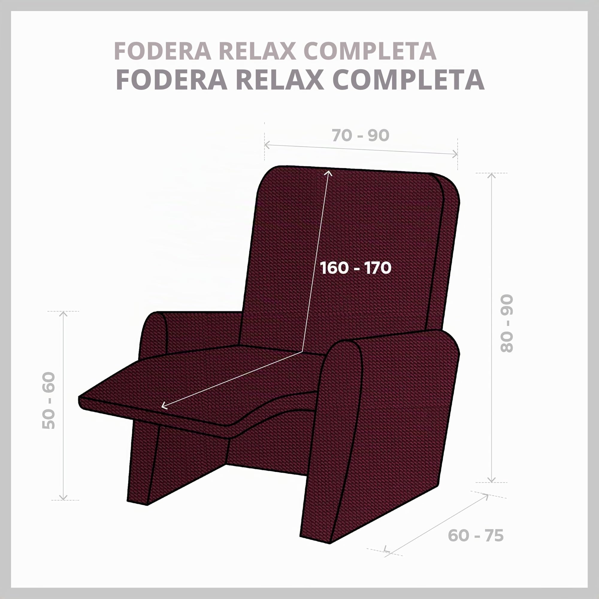 Textilhome Teide Copripoltrona Relax Rosso 1 Posto Antigraffio