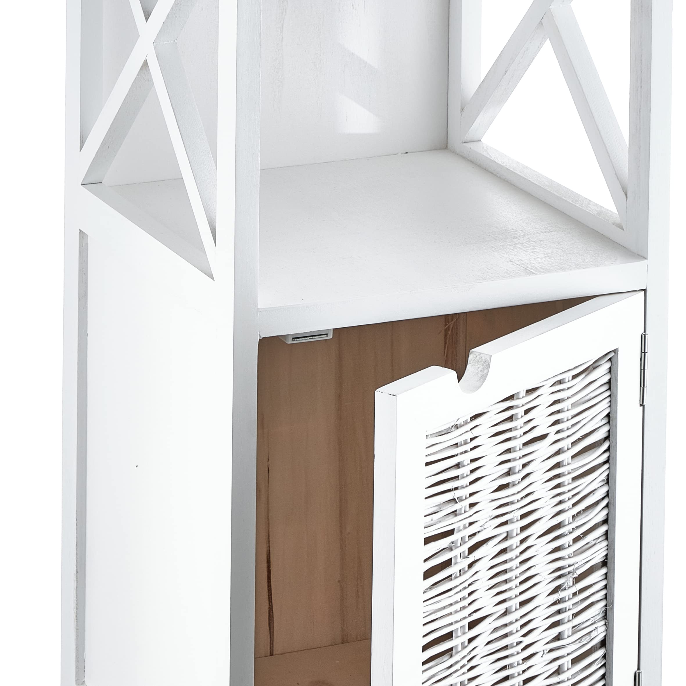 Baroni Home comodino bianco sportello e ripiani 30x30x73 cm