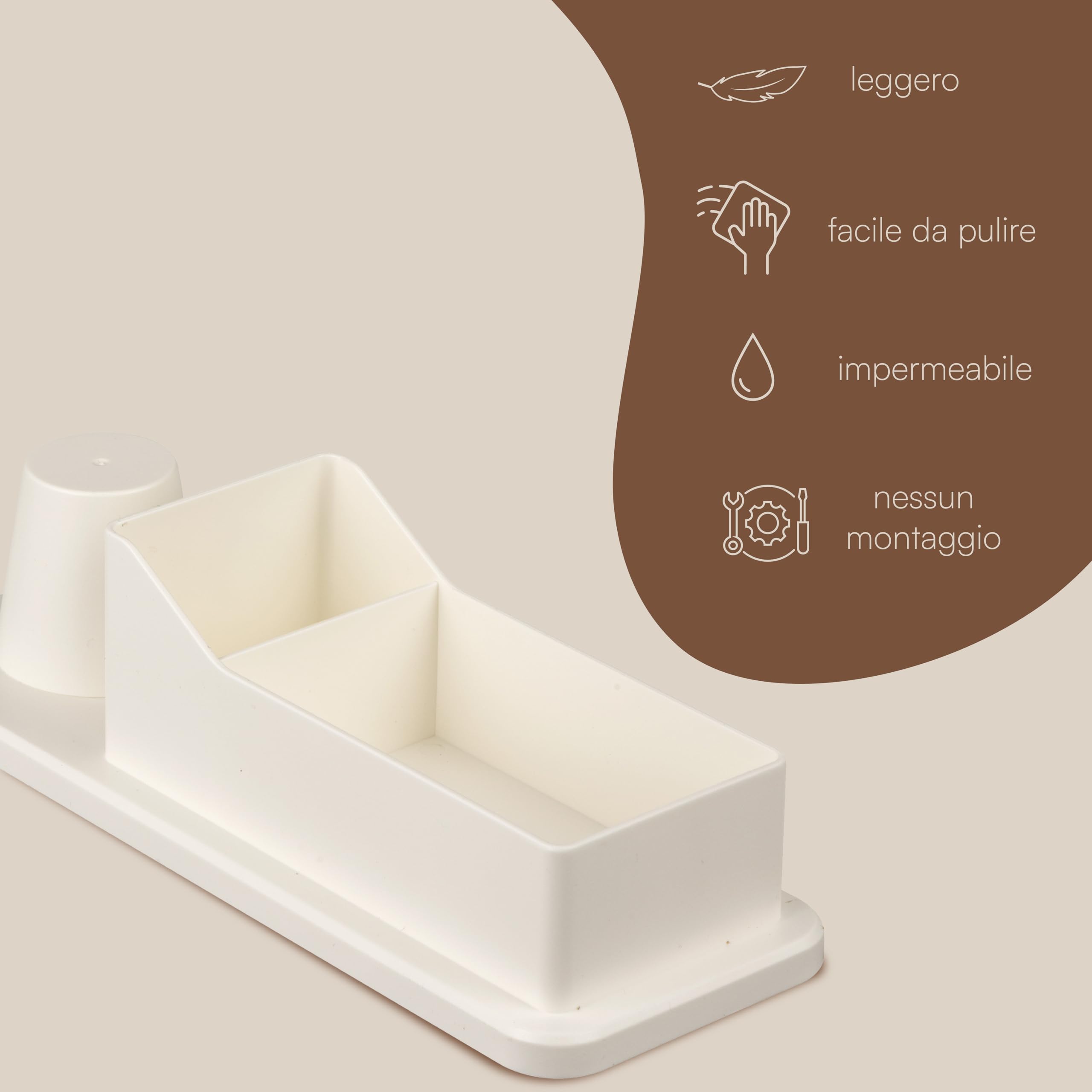 Baroni Home Organizer Caffetteria Porta Tazzine Bianco 24 cm