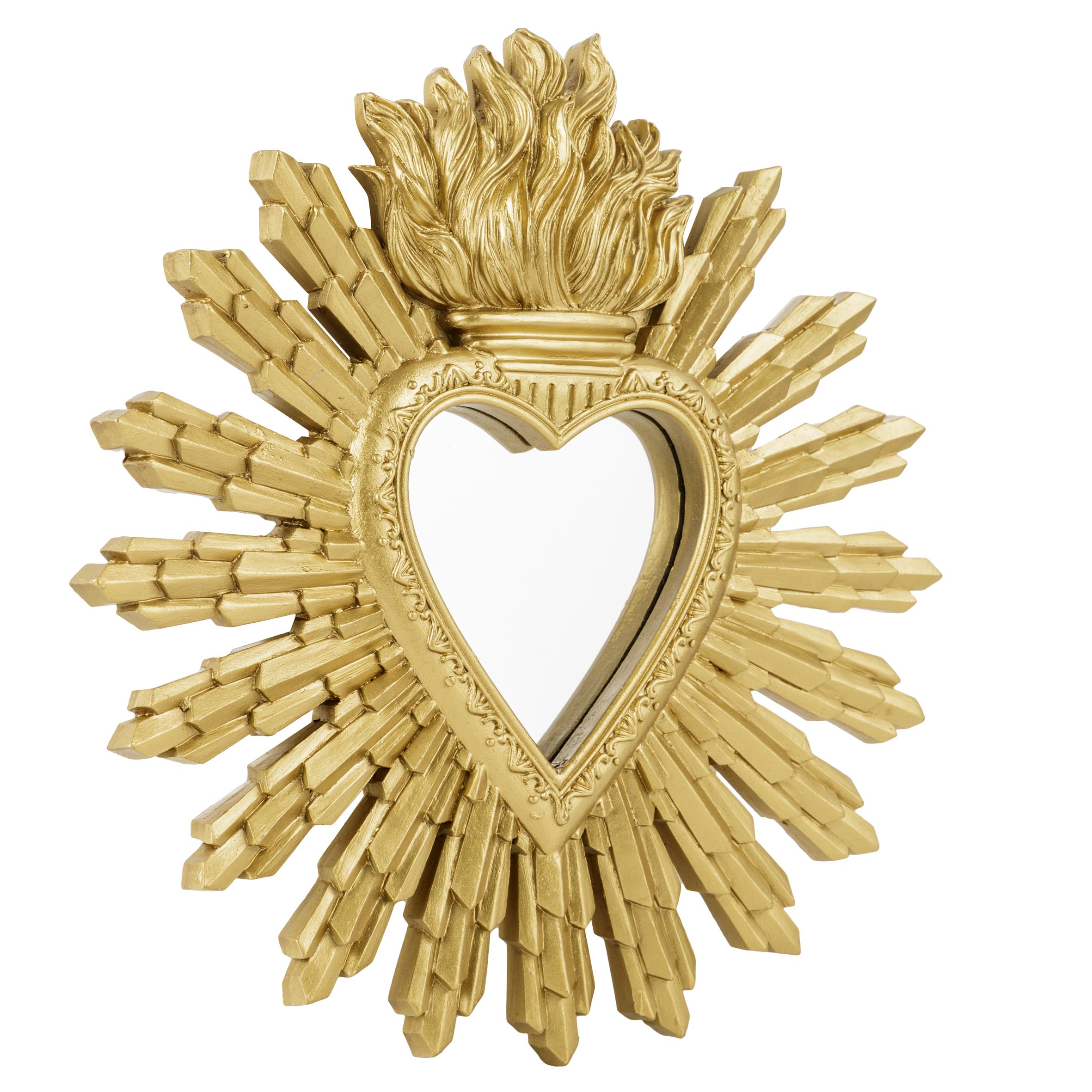 Baroni Home Ex Voto Cuore Specchio Parete Rosa resina