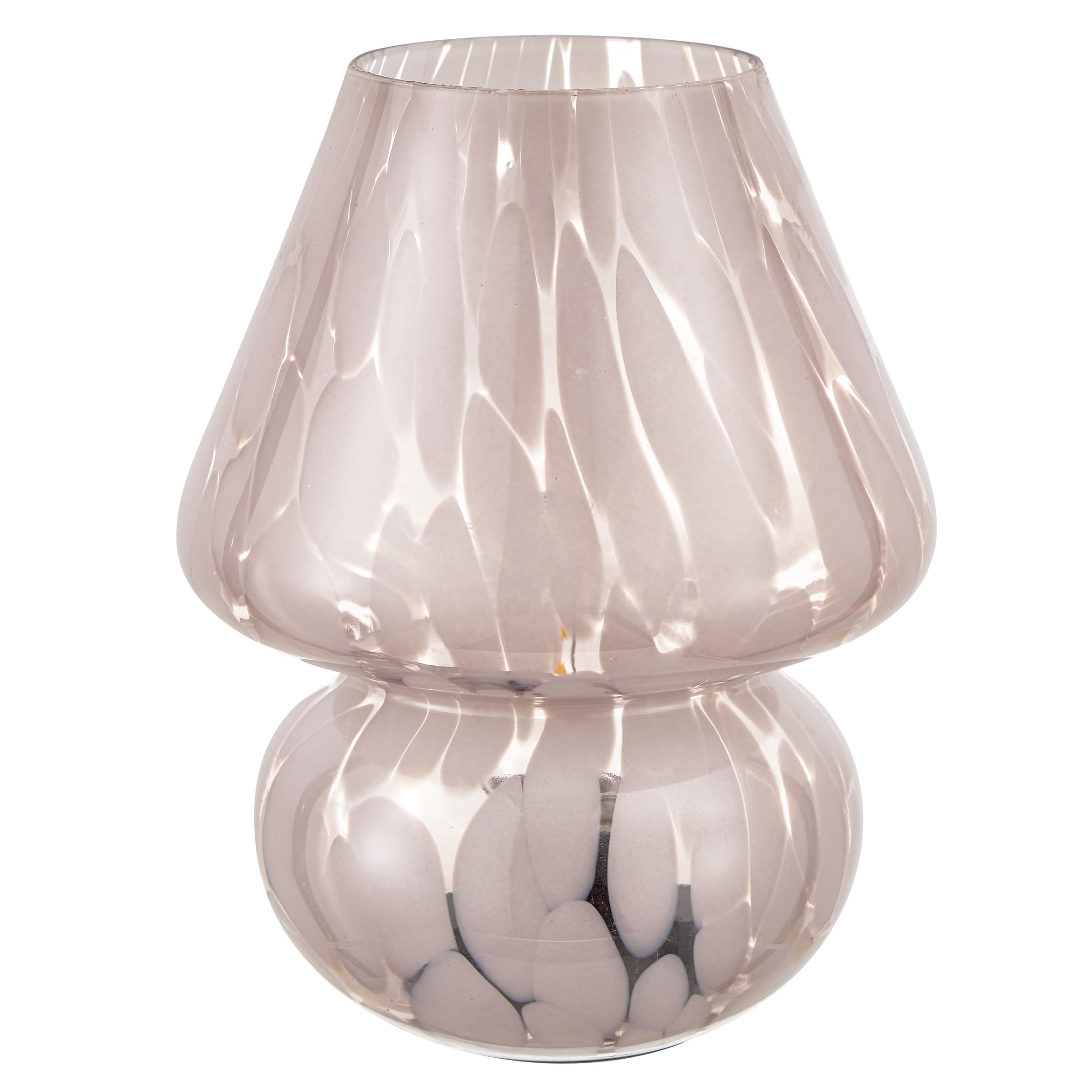 Baroni Home Fungo Rosa lampada da tavolo in vetro 18 cm