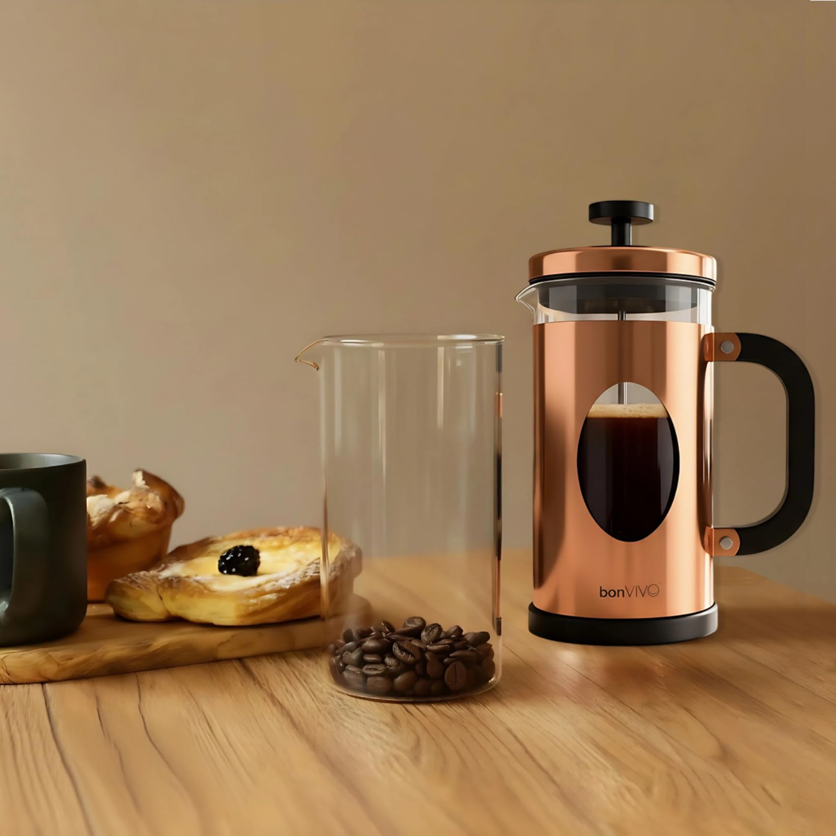 bonVIVO caraffa vetro borosilicato 1 L ricambio french press