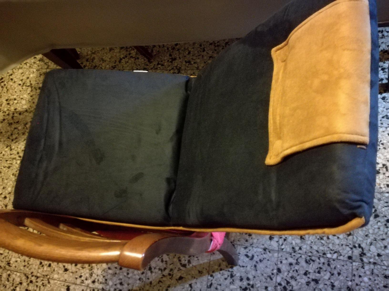 bonVIVO poltrona da terra regolabile imbottita blu lettura