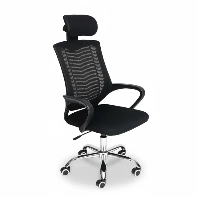 Baroni Home Sedia Ufficio Ergonomica Nera Braccioli Pieghevoli