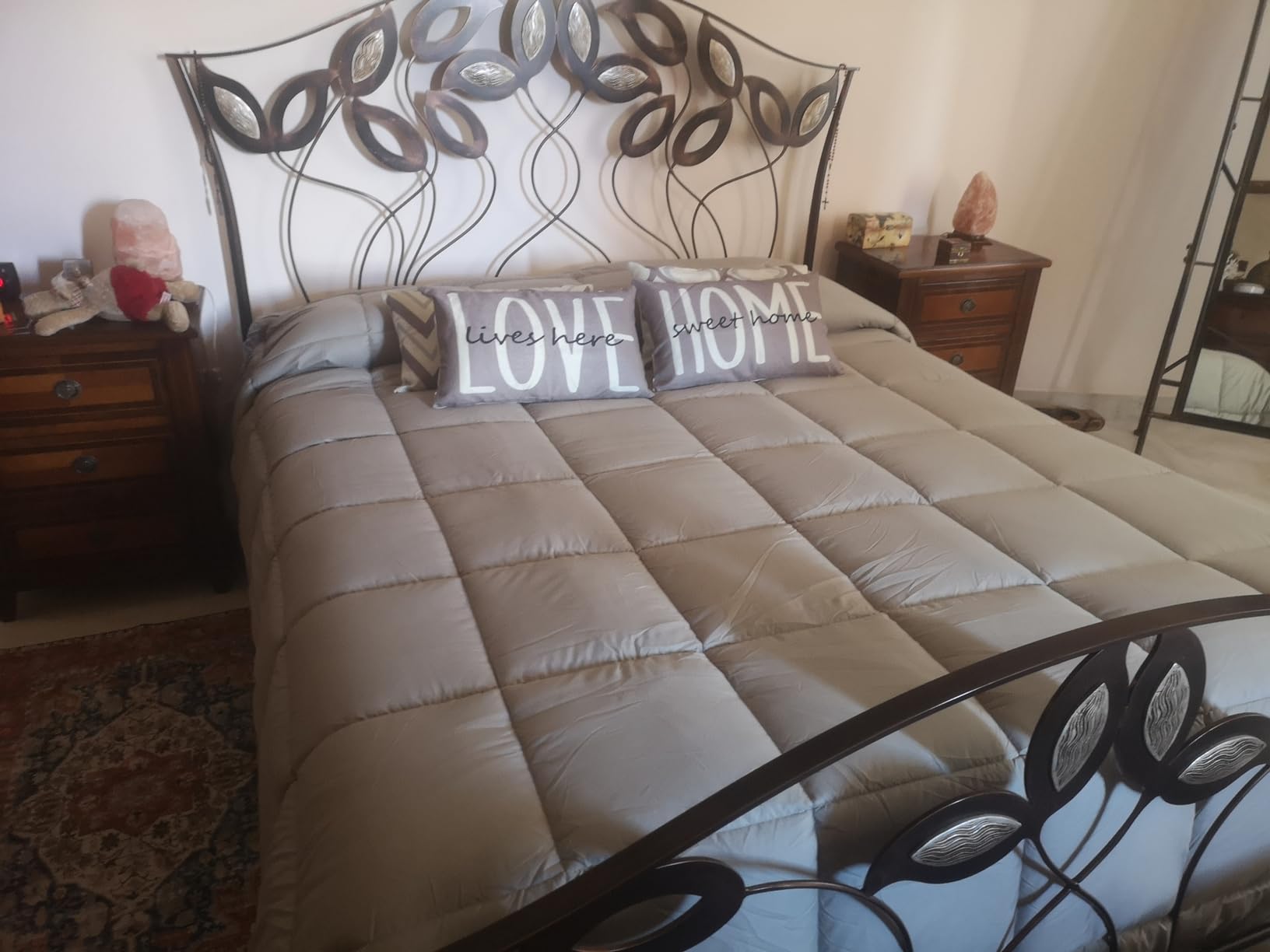 Baroni Home Piumone Matrimoniale 260x260 Righe Blu 350 g/mq anallergico