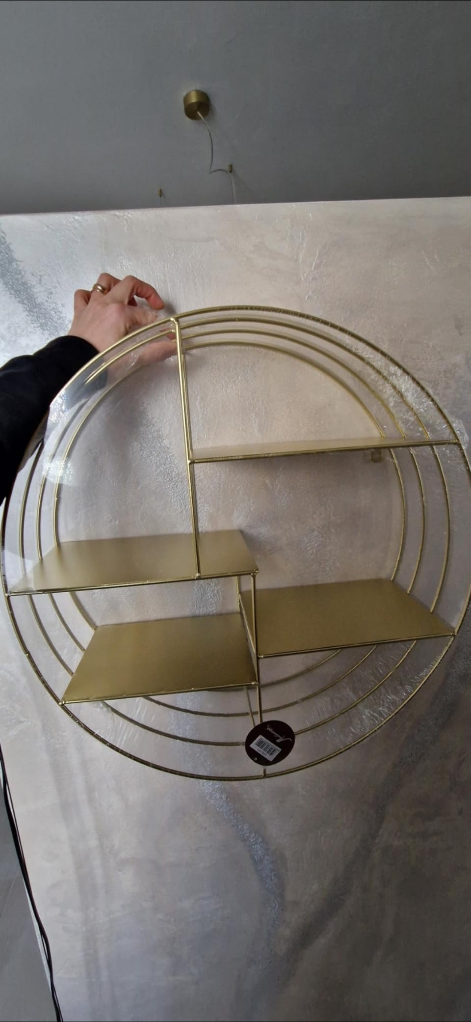 Baroni Home Mensola Muro Rotonda Oro 48x16x48 cm 4 Ripiani