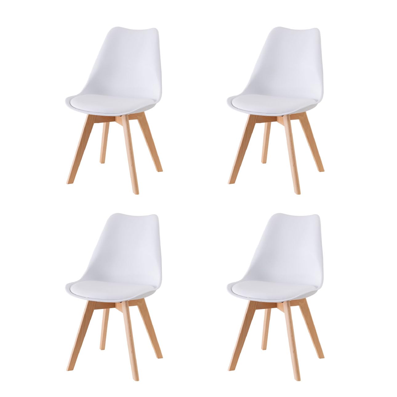 Baroni Home sedia pranzo ufficio bianca gambe legno 1 pezzo