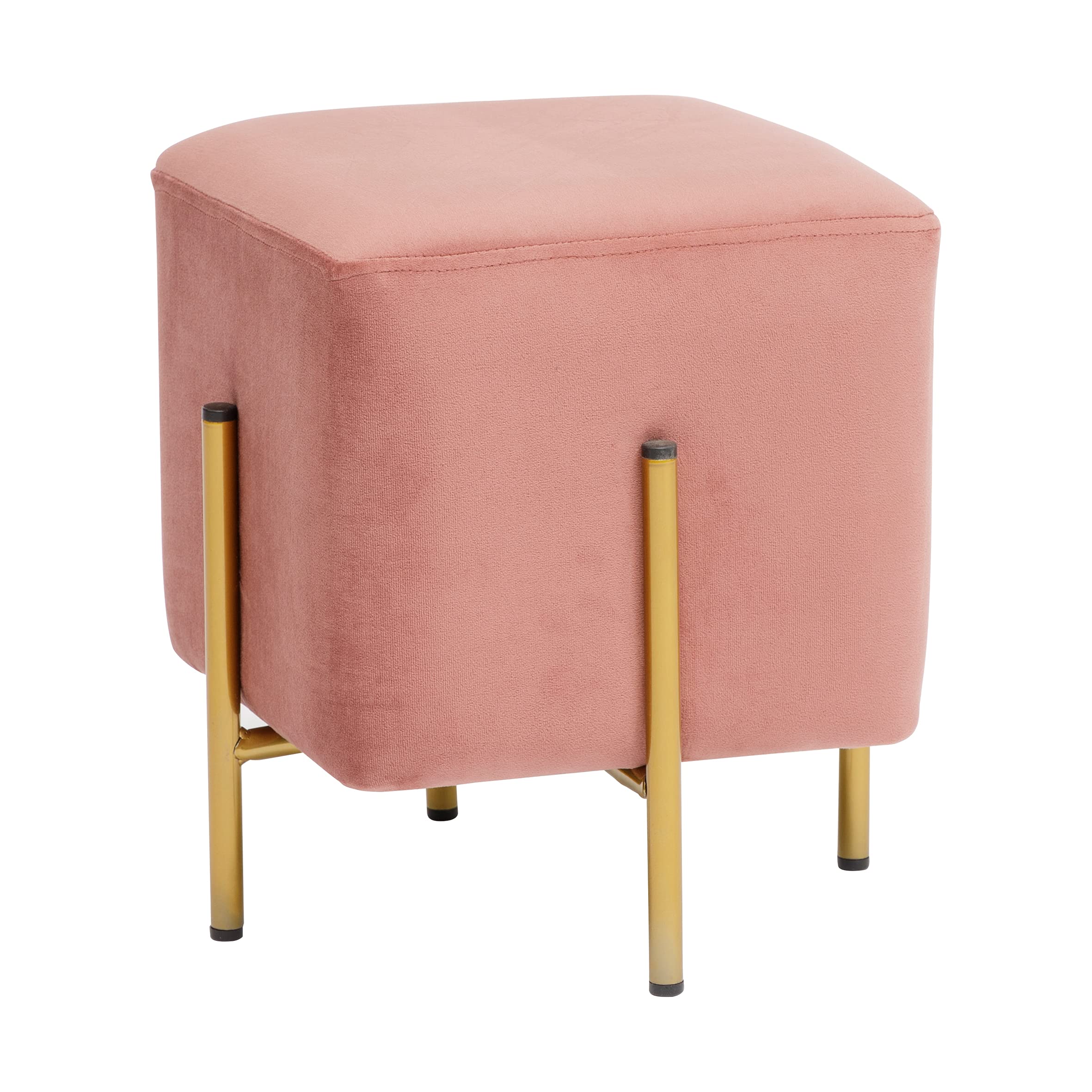 Baroni Home Pouf Velluto Fucsia Bordo Turchese 33x33x38 cm