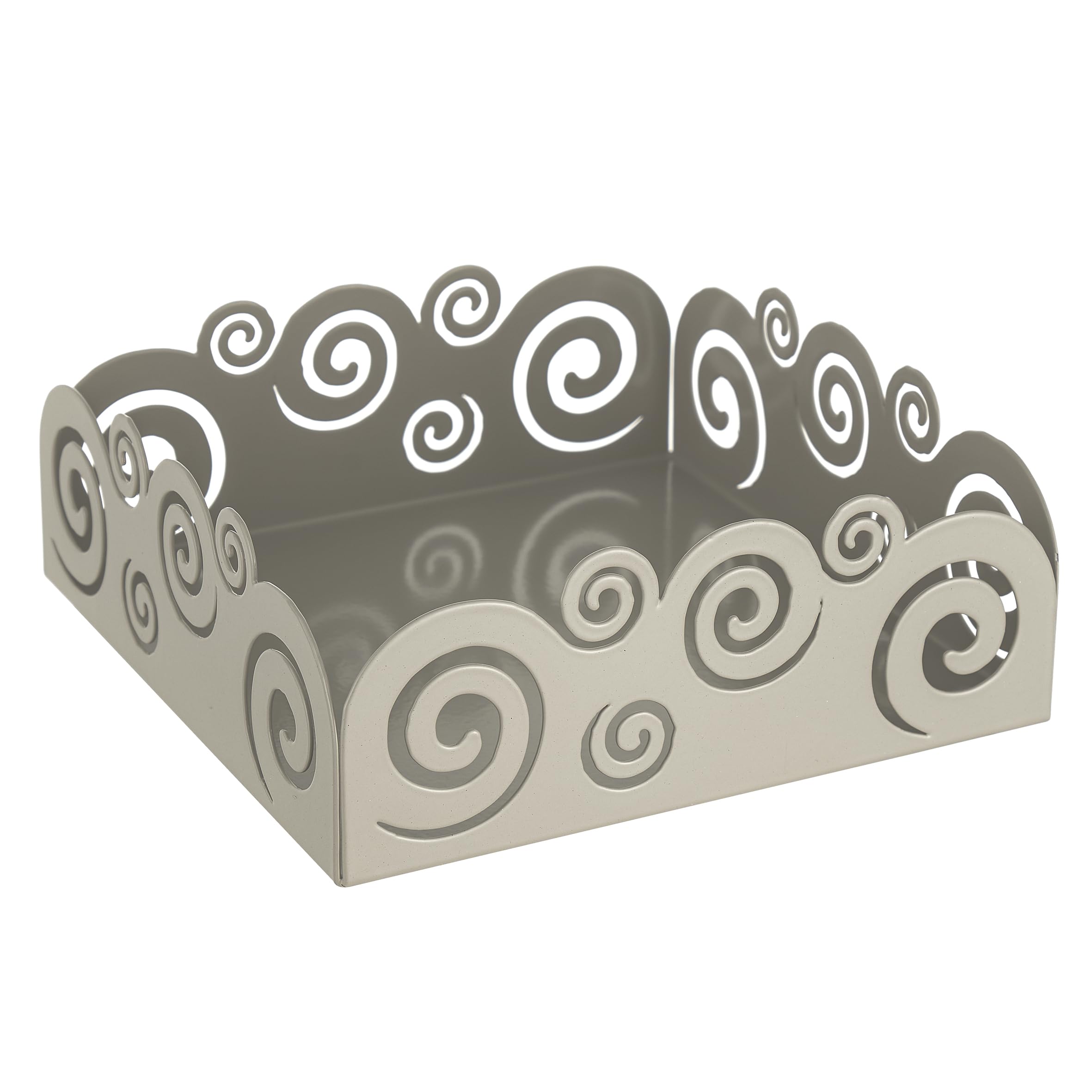 Baroni Home Portatovaglioli Metallo Ricciolo Tortora 16,5 cm