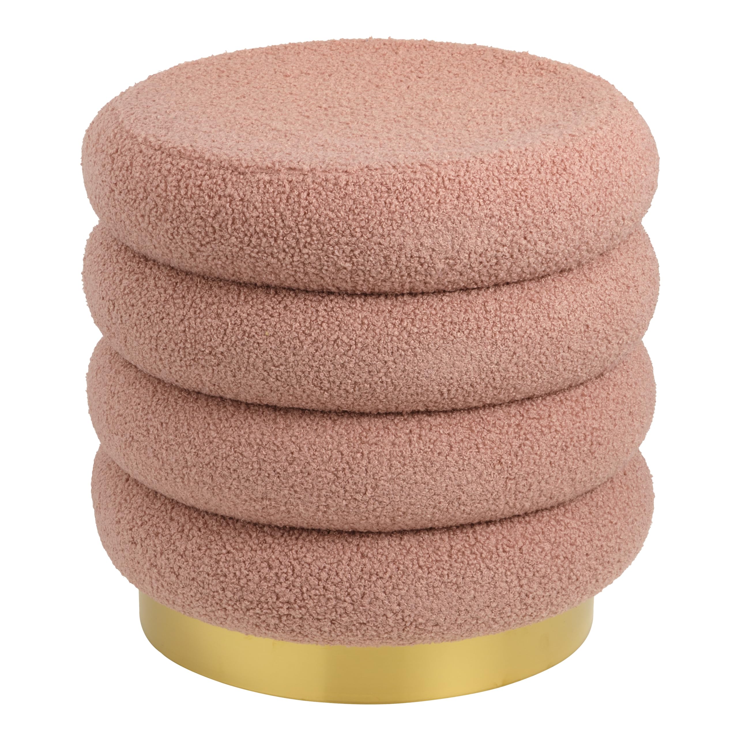 Baroni Home pouf macaron rosa sherpa 41x38x38 cm
