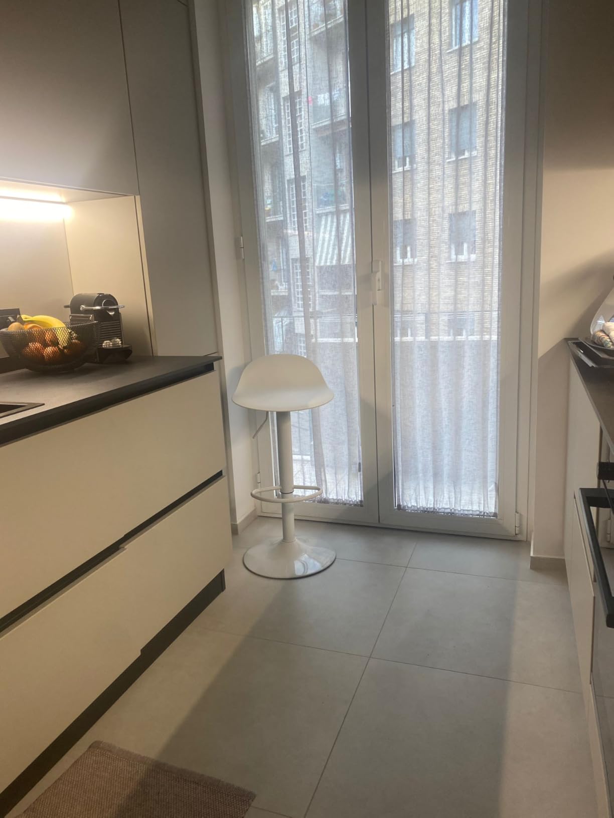 Baroni Home Set 2 Sgabelli Girevoli Bianchi Altezza Regolabile