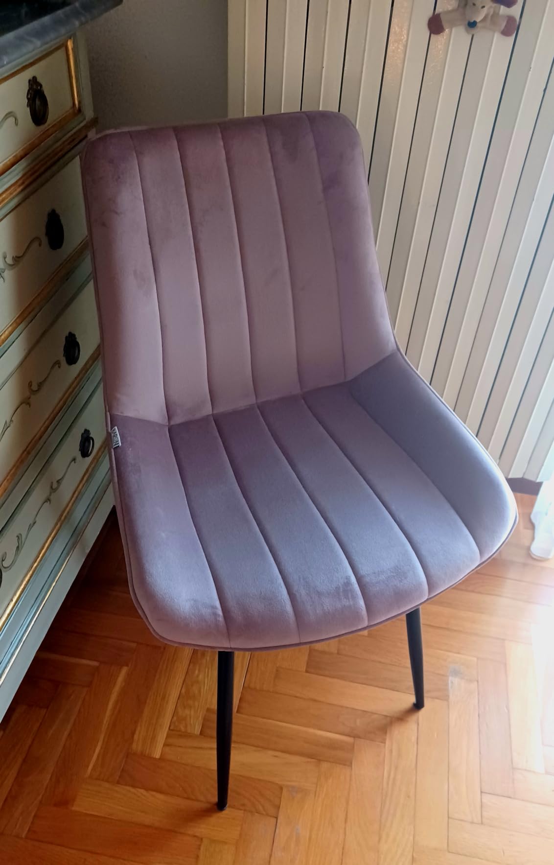 Baroni Home set 4 sedie velluto blu petrolio 53x86 cm