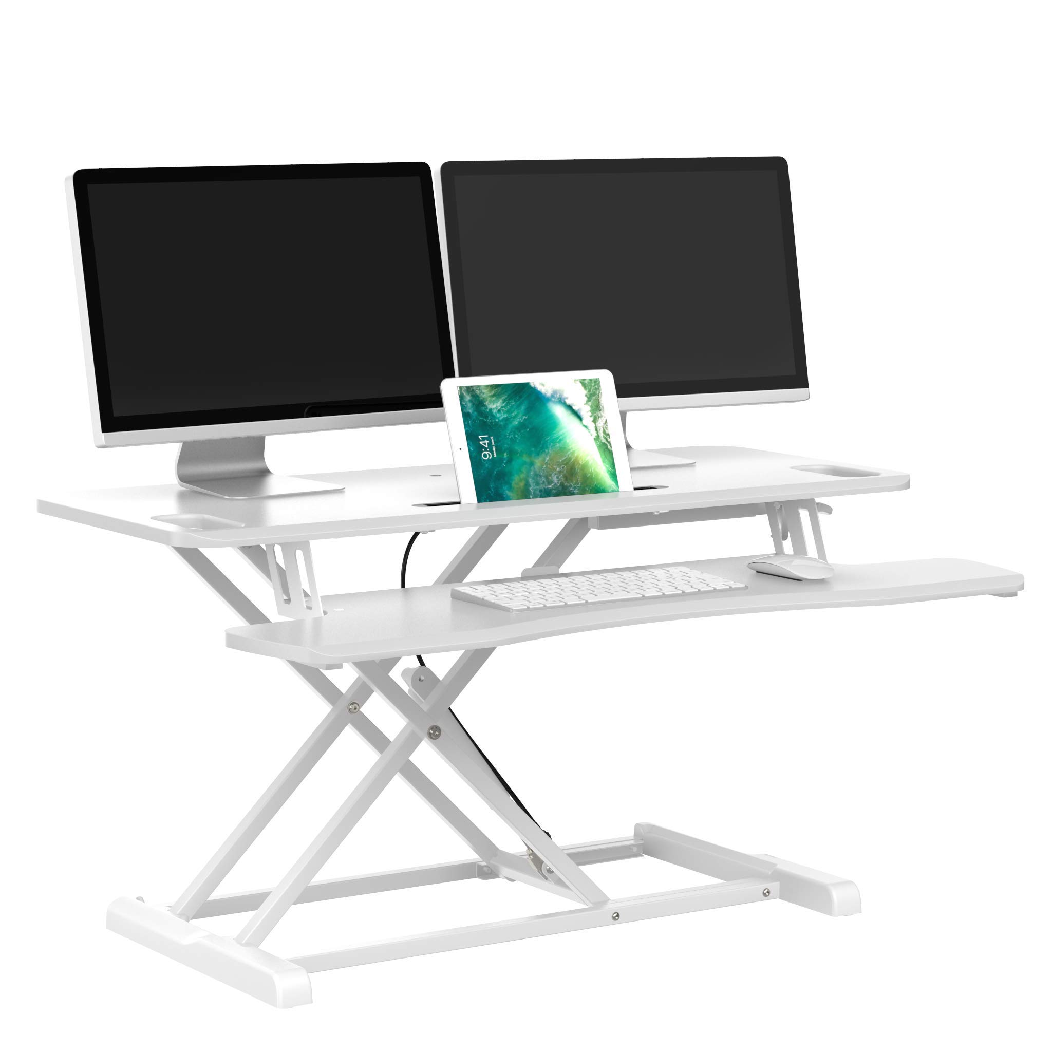 bonVIVO Scrivania Regolabile Sit Stand Nera da PC Ufficio