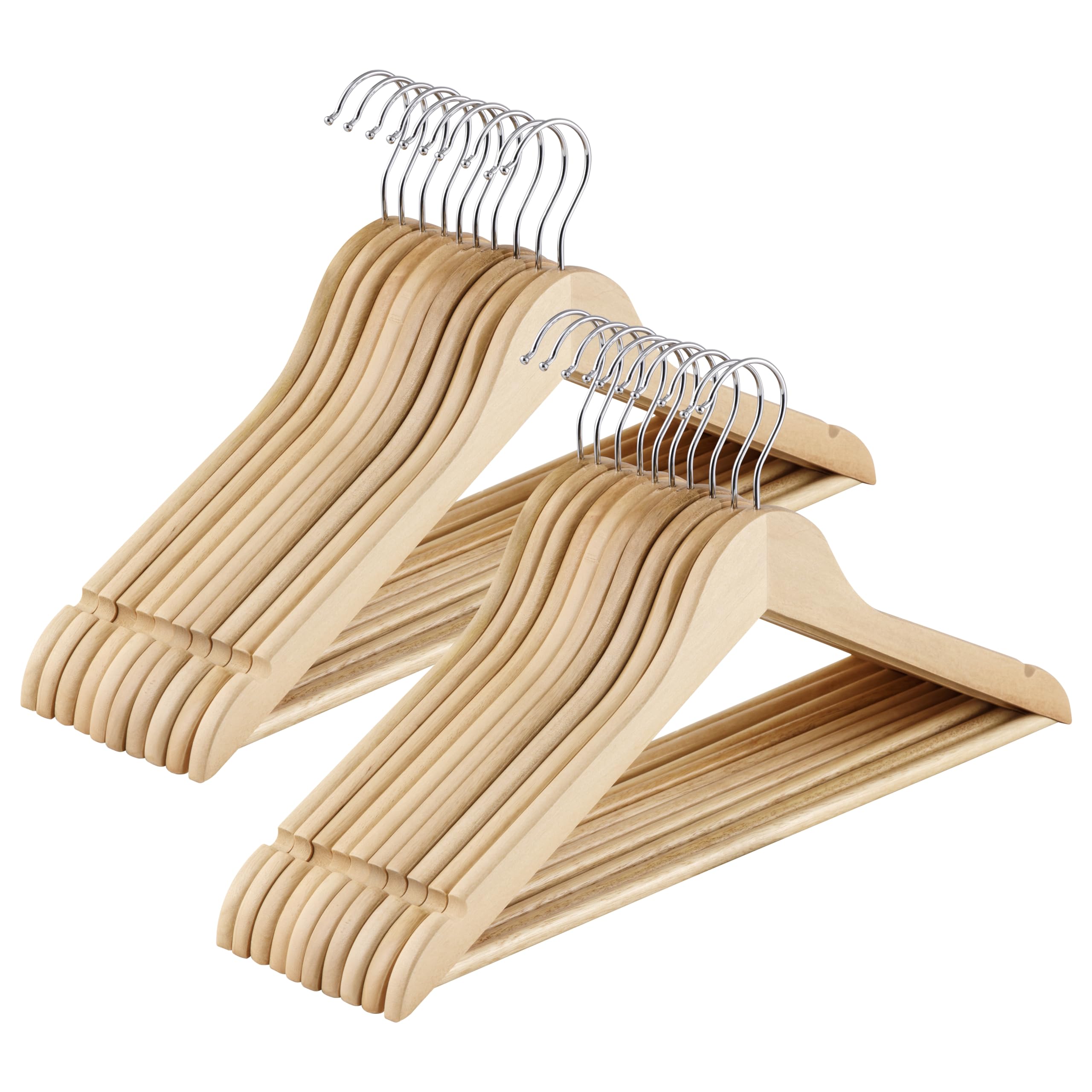 Baroni Home Grucce Legno appendiabiti naturali 20 pezzi 45 cm