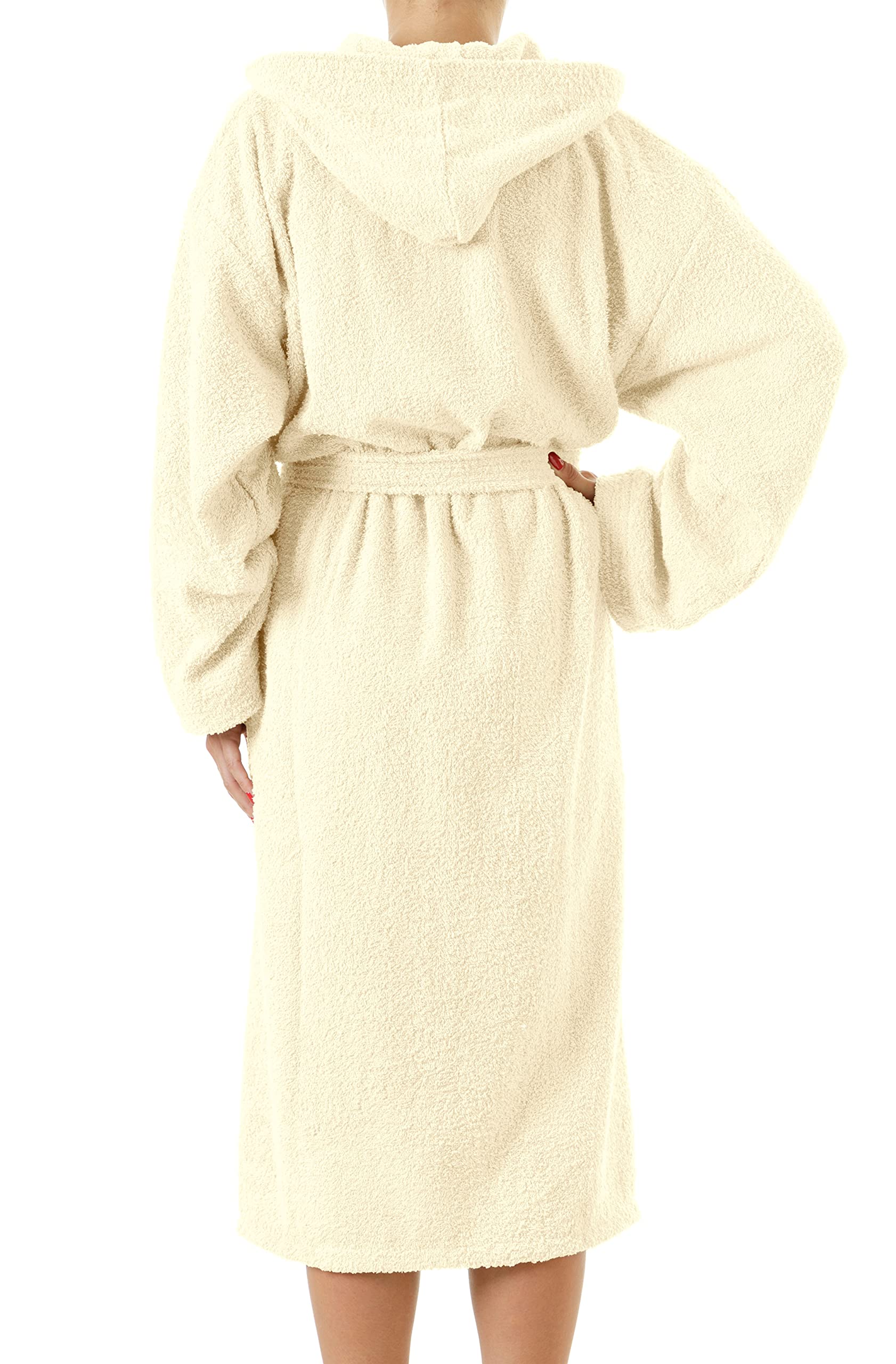 Baroni Home Accappatoio Spugna Cappuccio XL Crema 100% Cotone