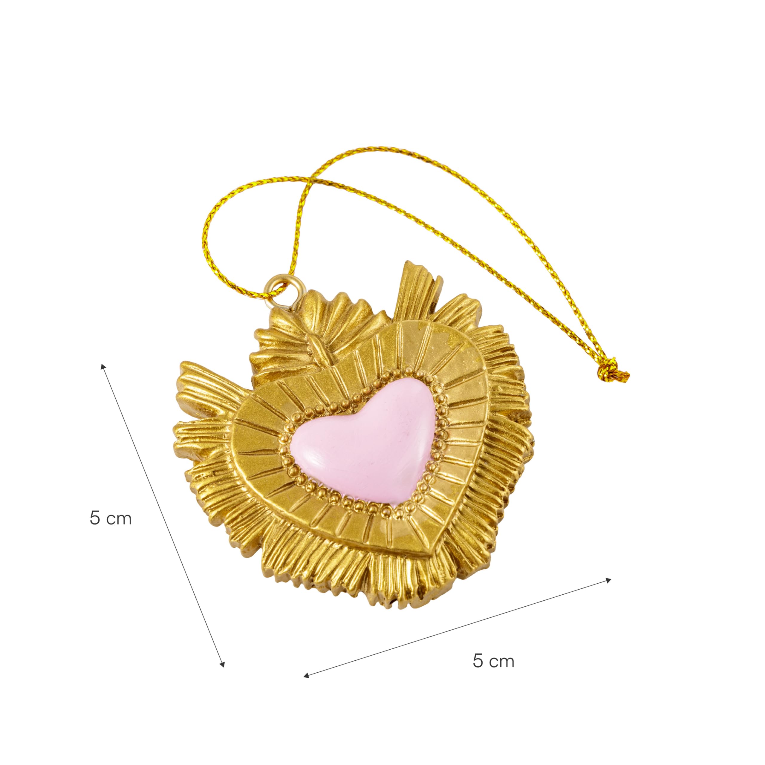 Baroni Home Sacro Cuore set 3 pendenti rosa resina