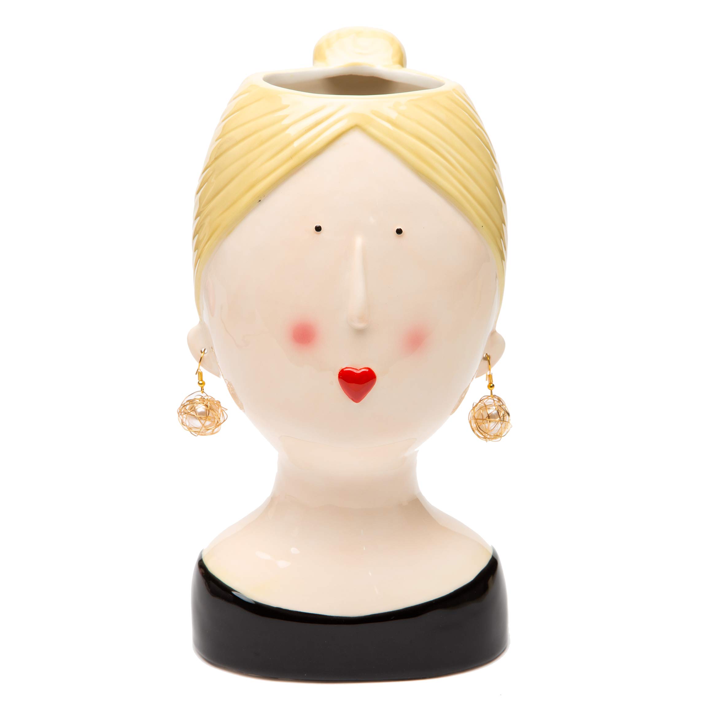 Baroni Home Girl Coroncina Bianca Vaso Ceramica 12x11x20 cm