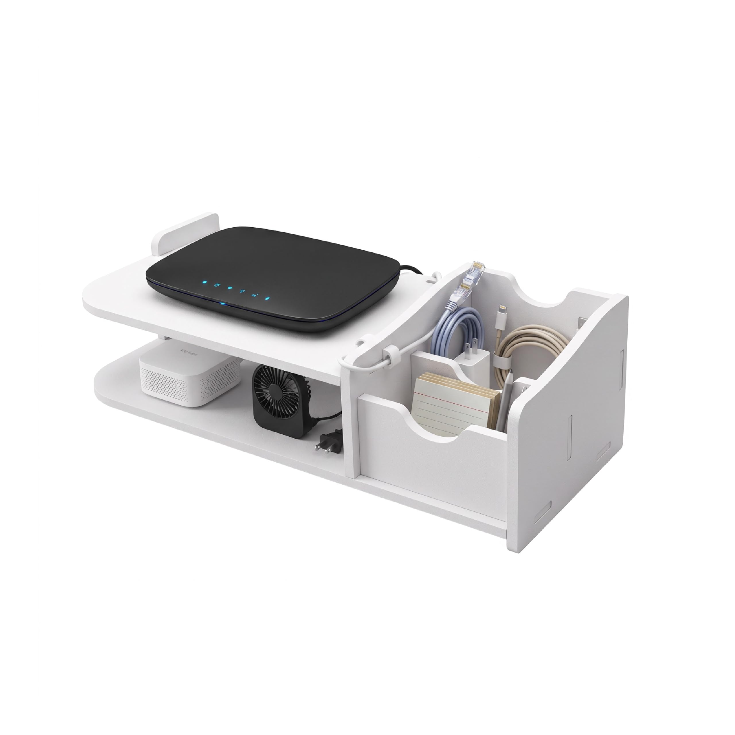 Baroni Home Mensola Porta WiFi 2 Scomparti 20x50x13 cm Parete