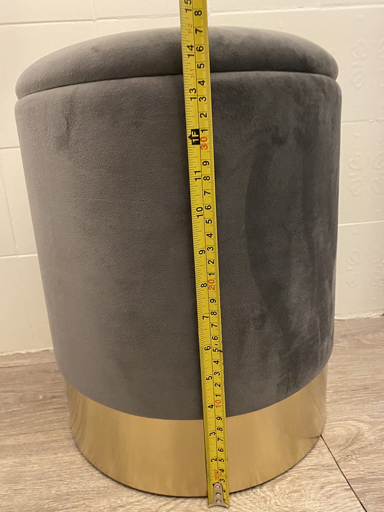 Baroni Home Pouf Contenitore Velluto Turchese 31x31x39 cm