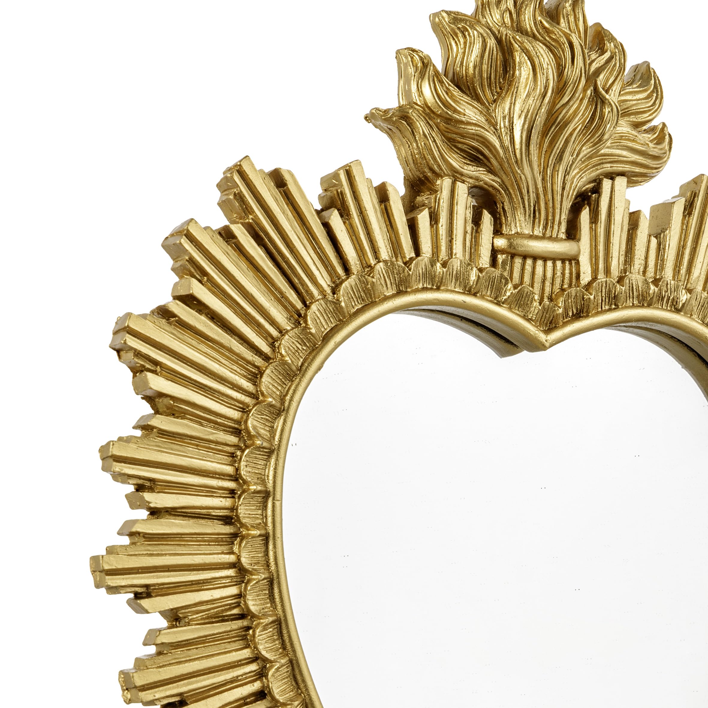 Baroni Home Ex Voto Cuore Sacro specchio oro 30x3x38 cm resina