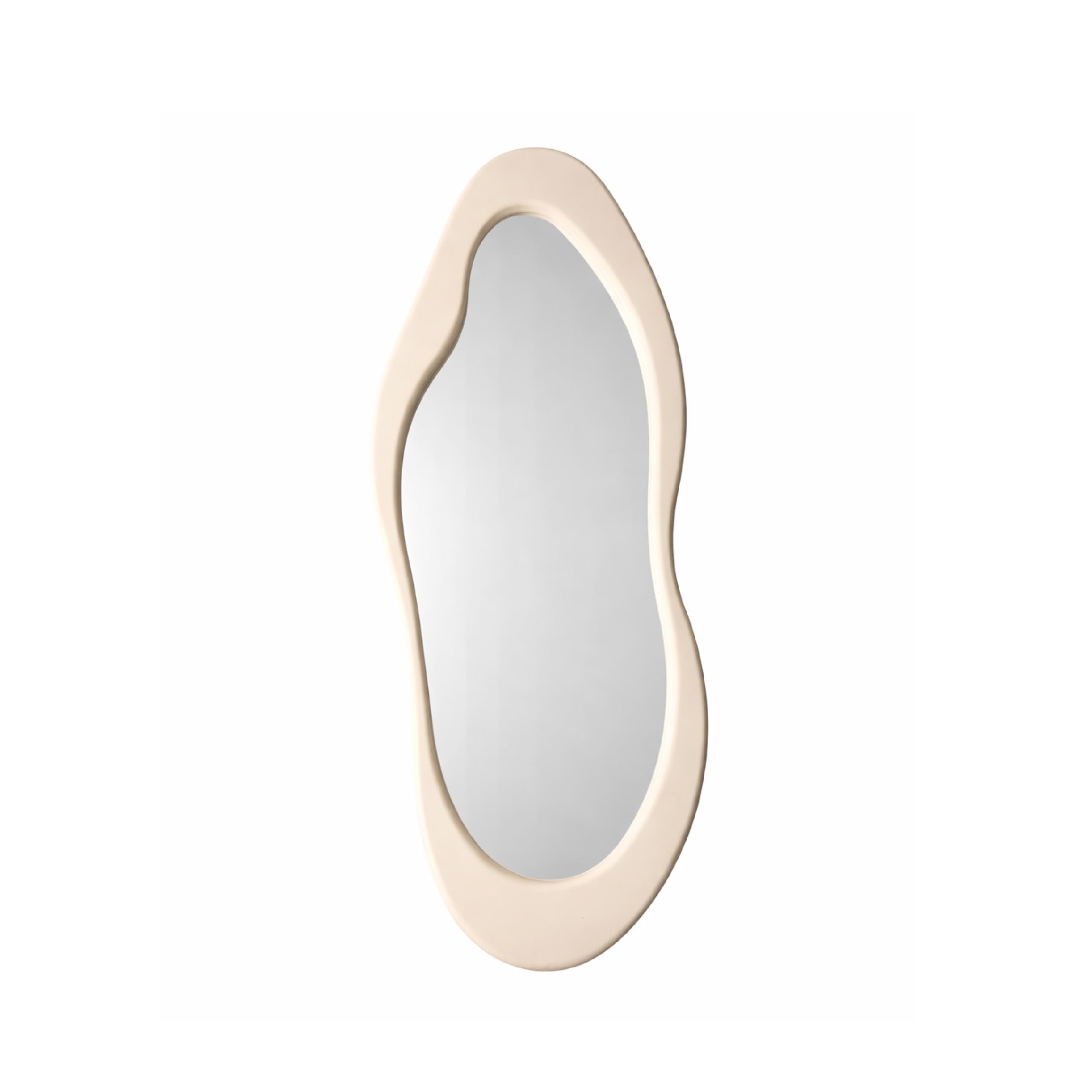 Baroni Home Specchio da parete ondulato bianco 50x120 cm