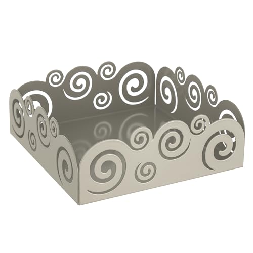 Baroni Home Portatovaglioli Metallo Ricciolo Tortora 16,5 cm