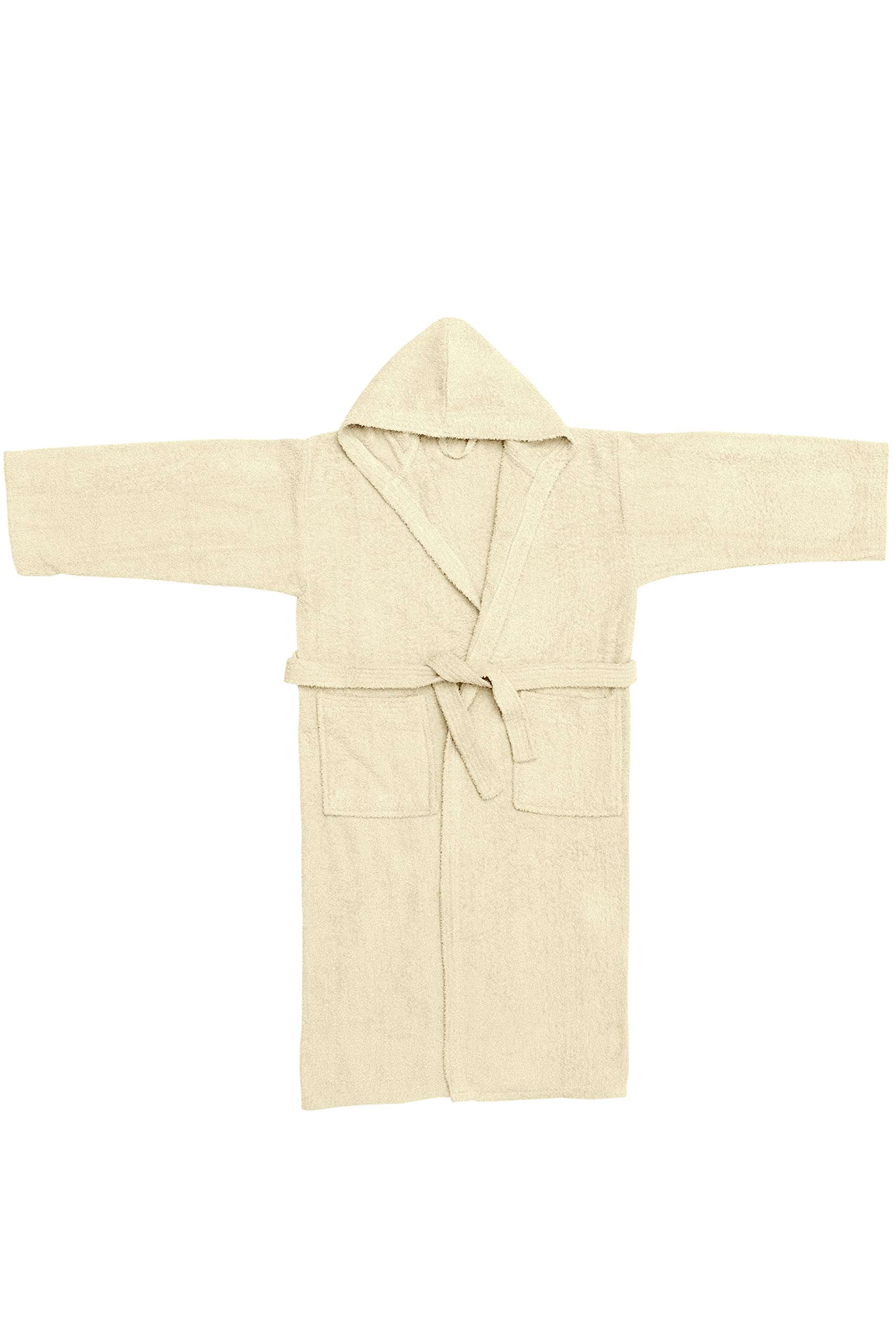Baroni Home Accappatoio Spugna Cappuccio XL Crema 100% Cotone