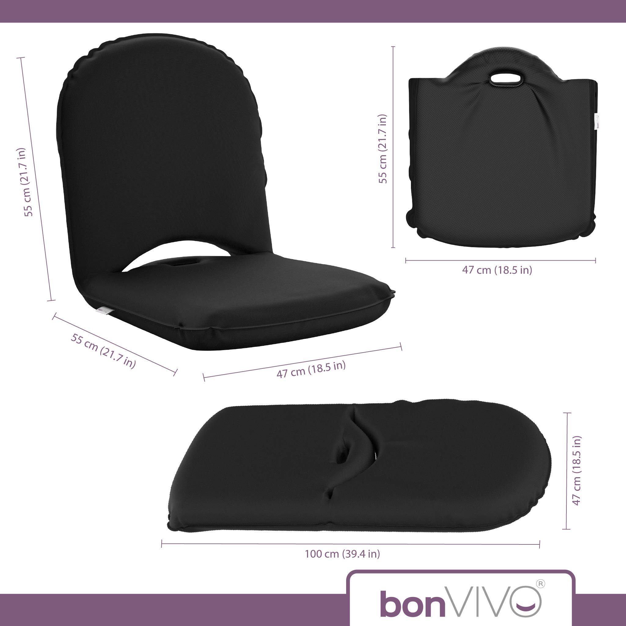 bonVIVO EASY Smart Sedia da Terra Pieghevole Schienale