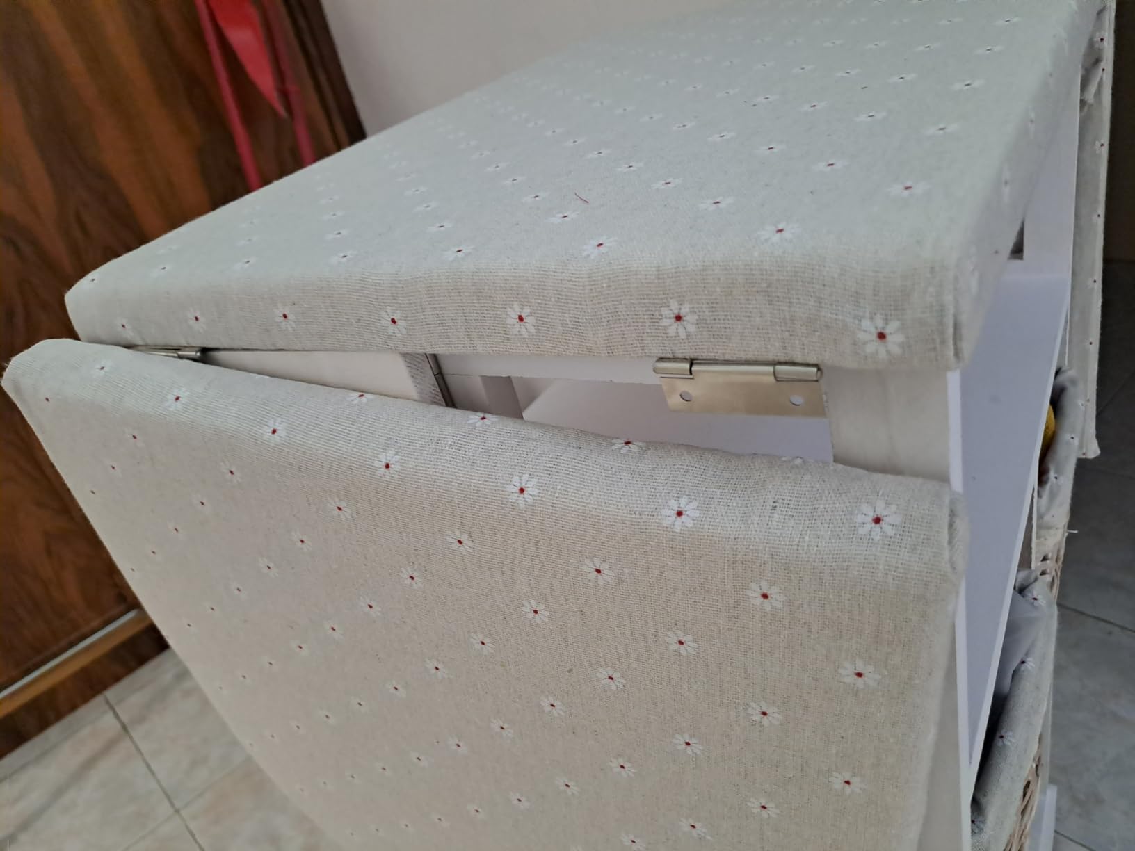 Baroni Home Mobile da Stiro Bianco 3 Cesti 54x36x86 cm