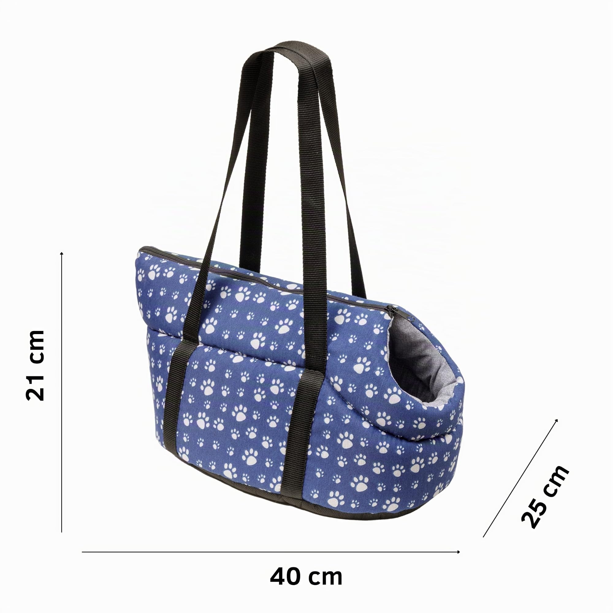 Baroni Home Borsa Cane Grigio e Zampine 40x25x21 cm