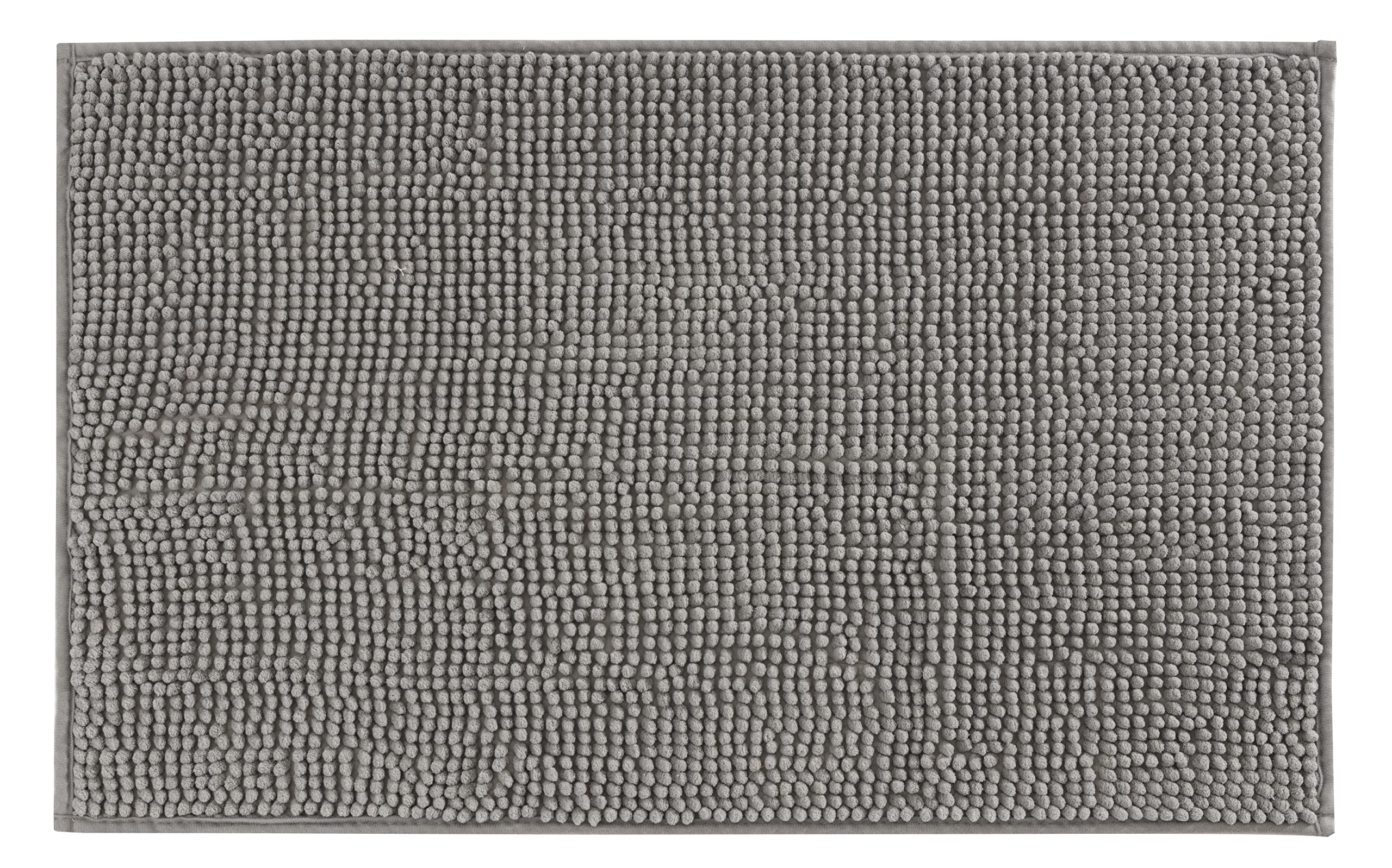 Baroni Home Tappeto Bagno Ciniglia Grigio 50x80 cm Antiscivolo