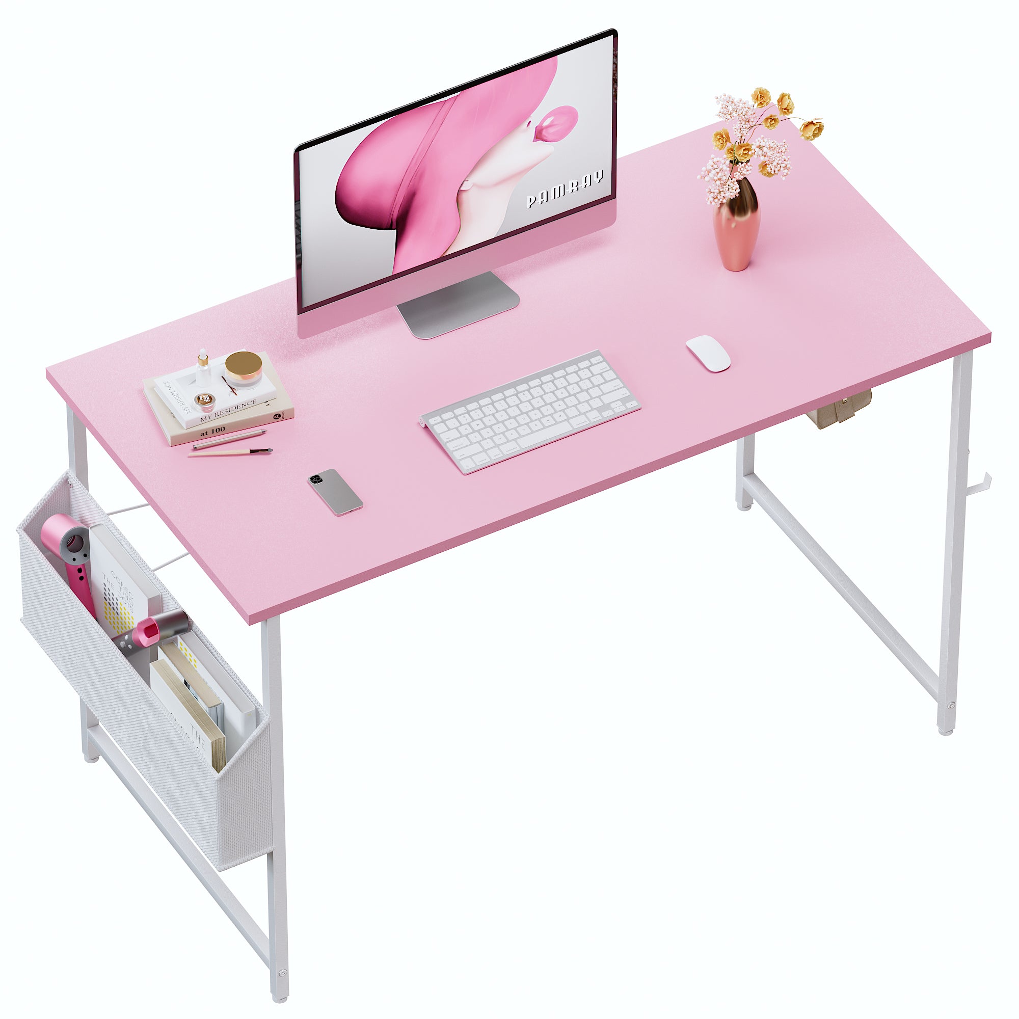 Pamray 47 Pollici Scrivania Computer Nero 120 cm Salvaspazio