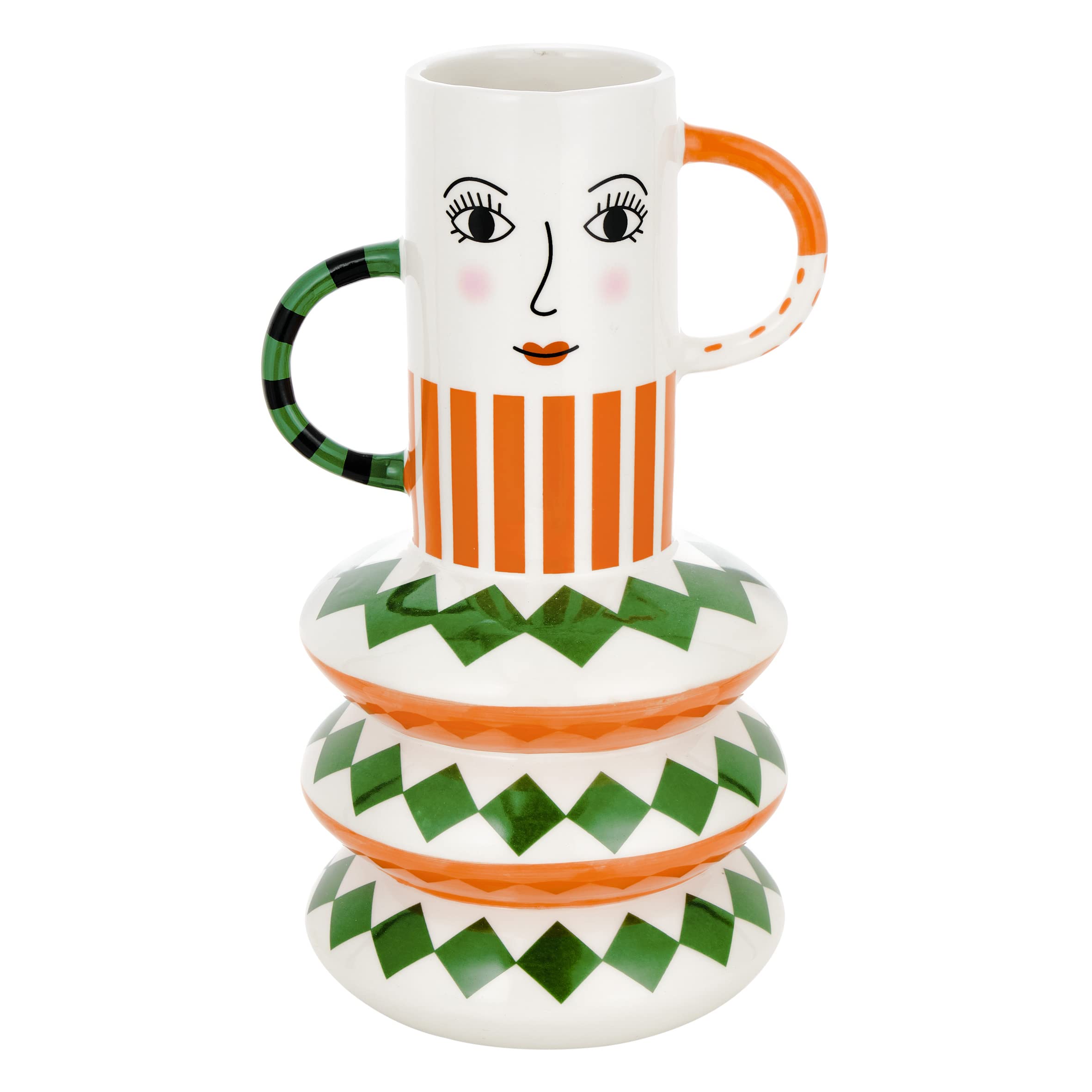 Baroni Home Vaso Ceramica Meditatore Grande con Piantina