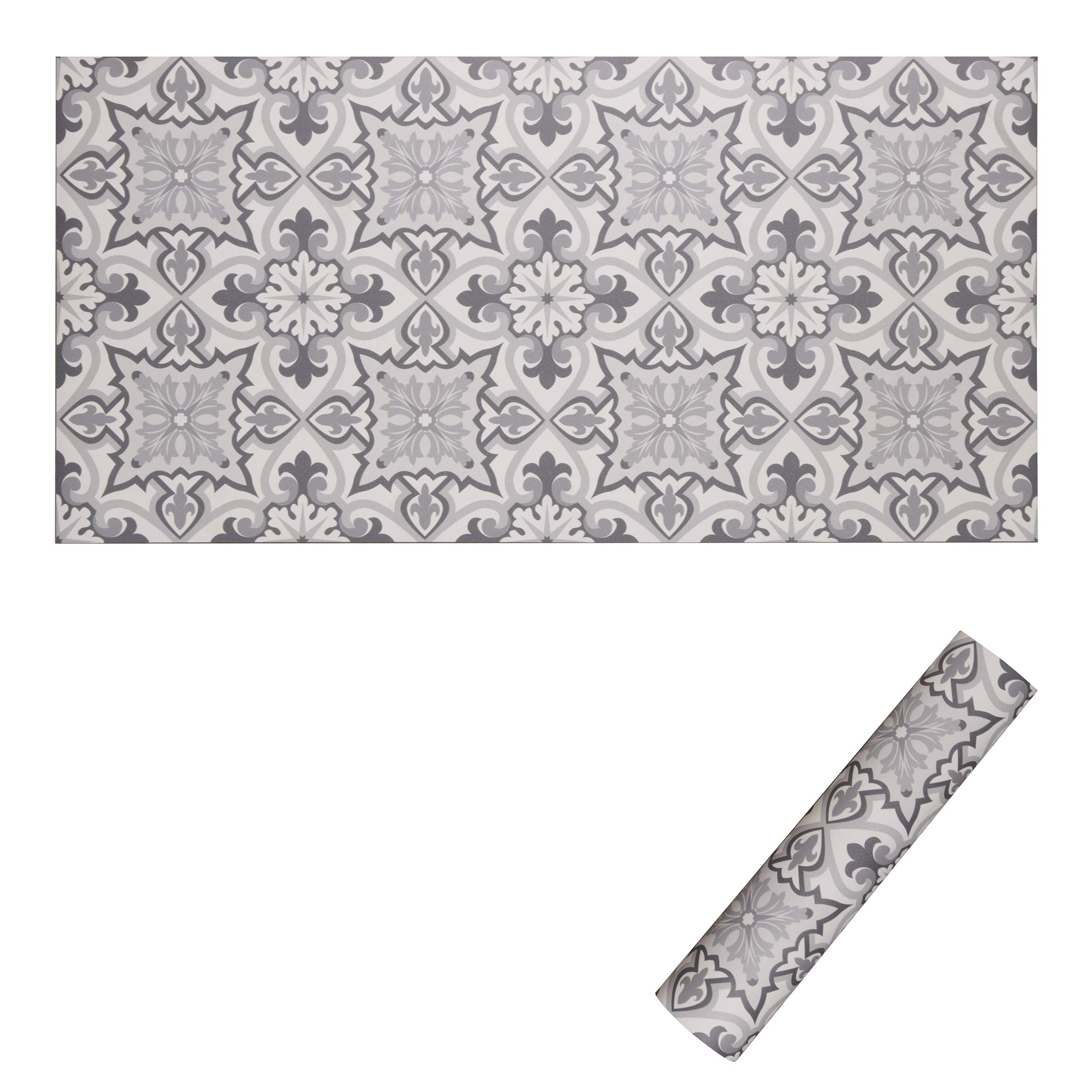 Baroni Home Tappeto Cucina PVC 120x60 cm Grigio Antiscivolo